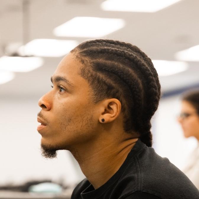 Student sitting in a classroom