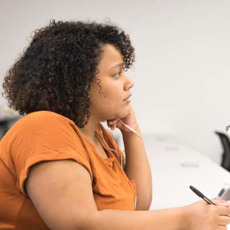 Student in a lecture hall