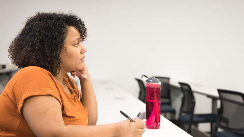 Student in a lecture hall